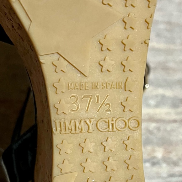 Jimmy Choo open toe strapped glossy wedge sandals - Picture 12 of 16